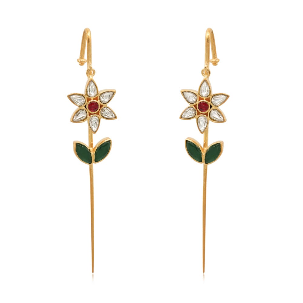 Silver Flower Earcuff