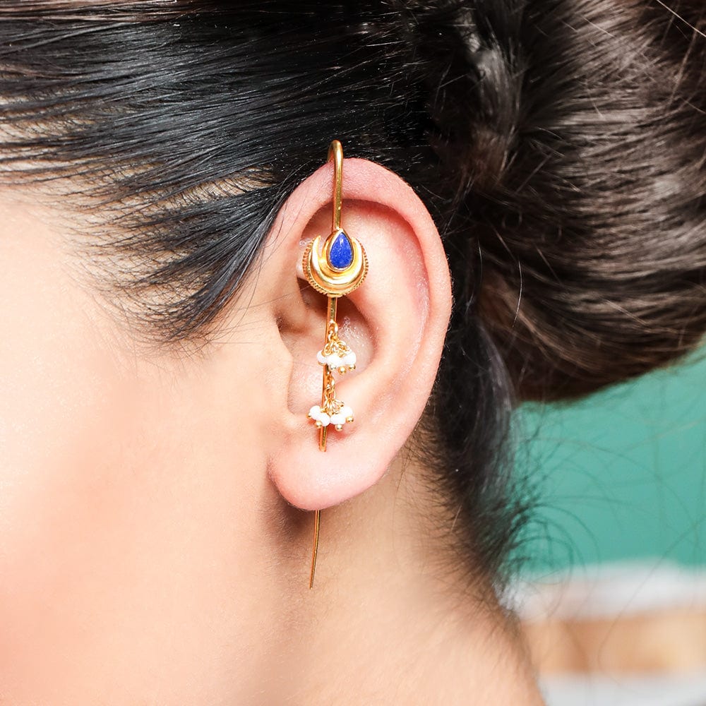 Silver Lapis EARCUFF