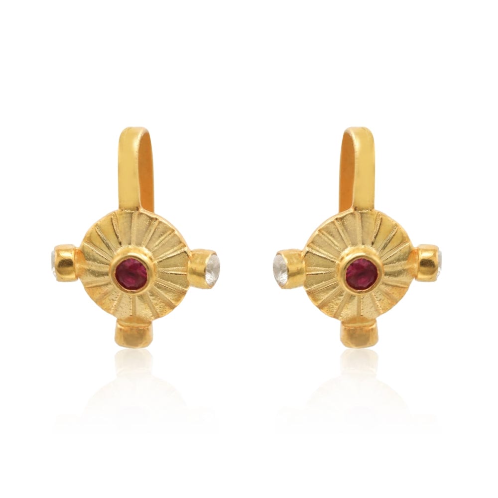 Vishnu Chakra Pure 925 Silver Ear clips