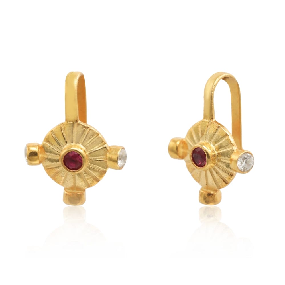 Vishnu Chakra Pure 925 Silver Ear clips