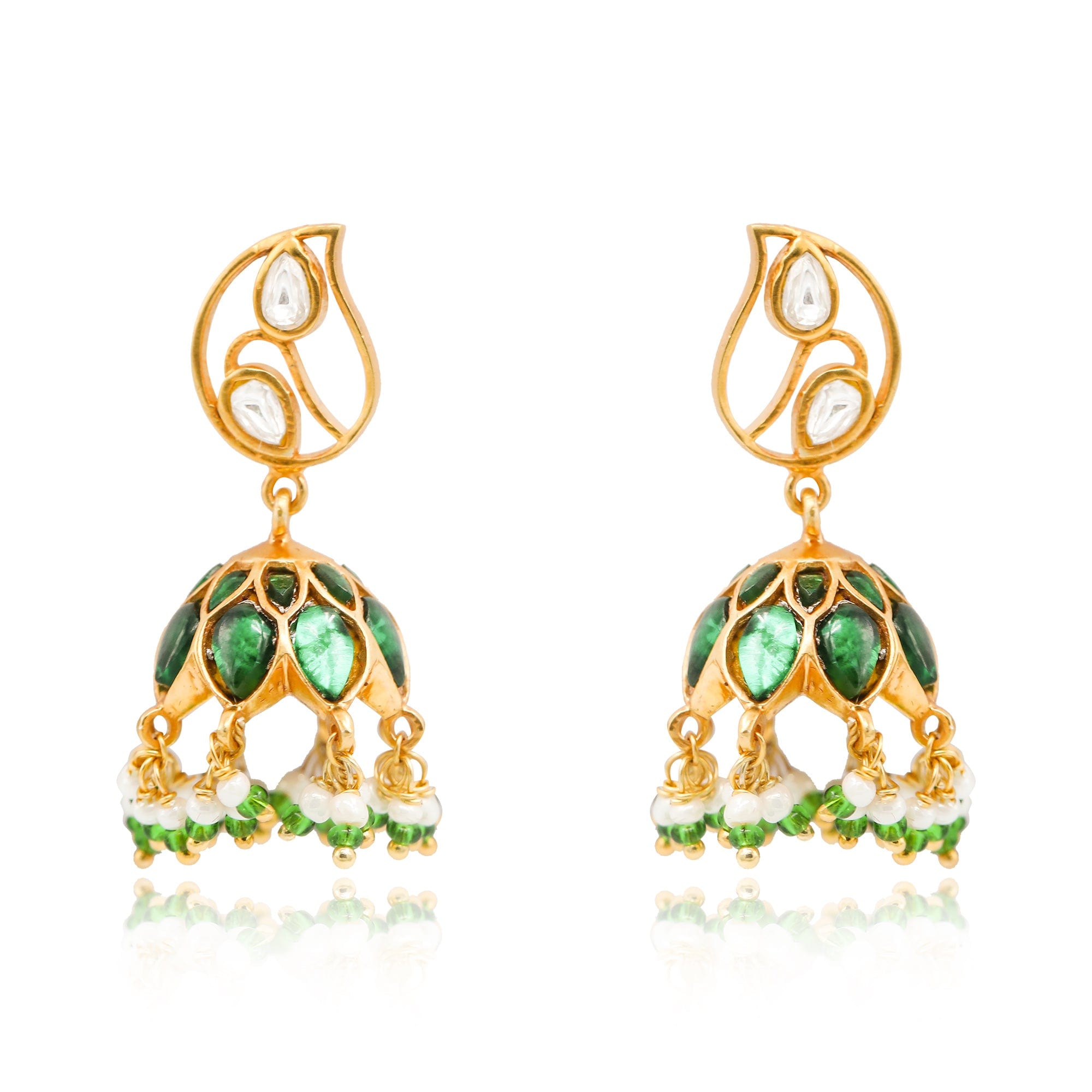 Silver Green Jhumka