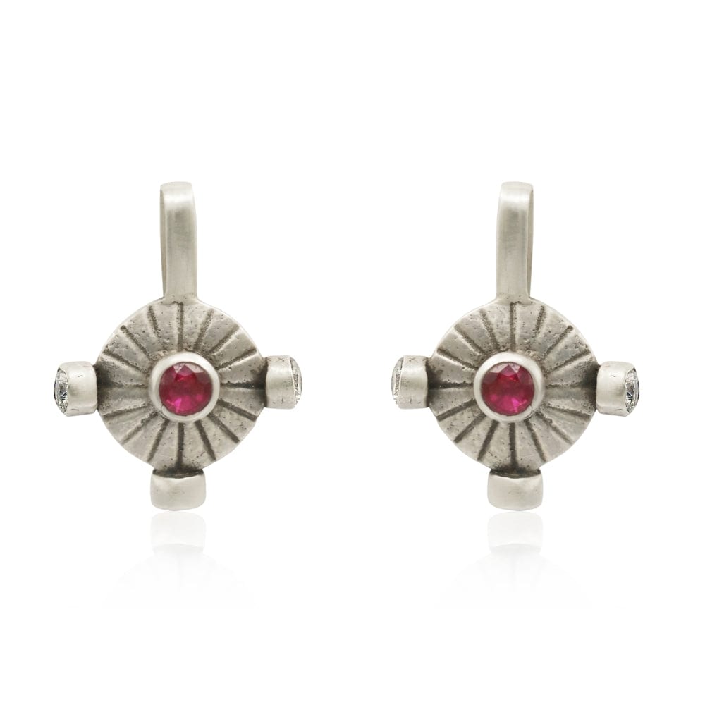 Vishnu Chakra Pure 925 Silver Ear clips