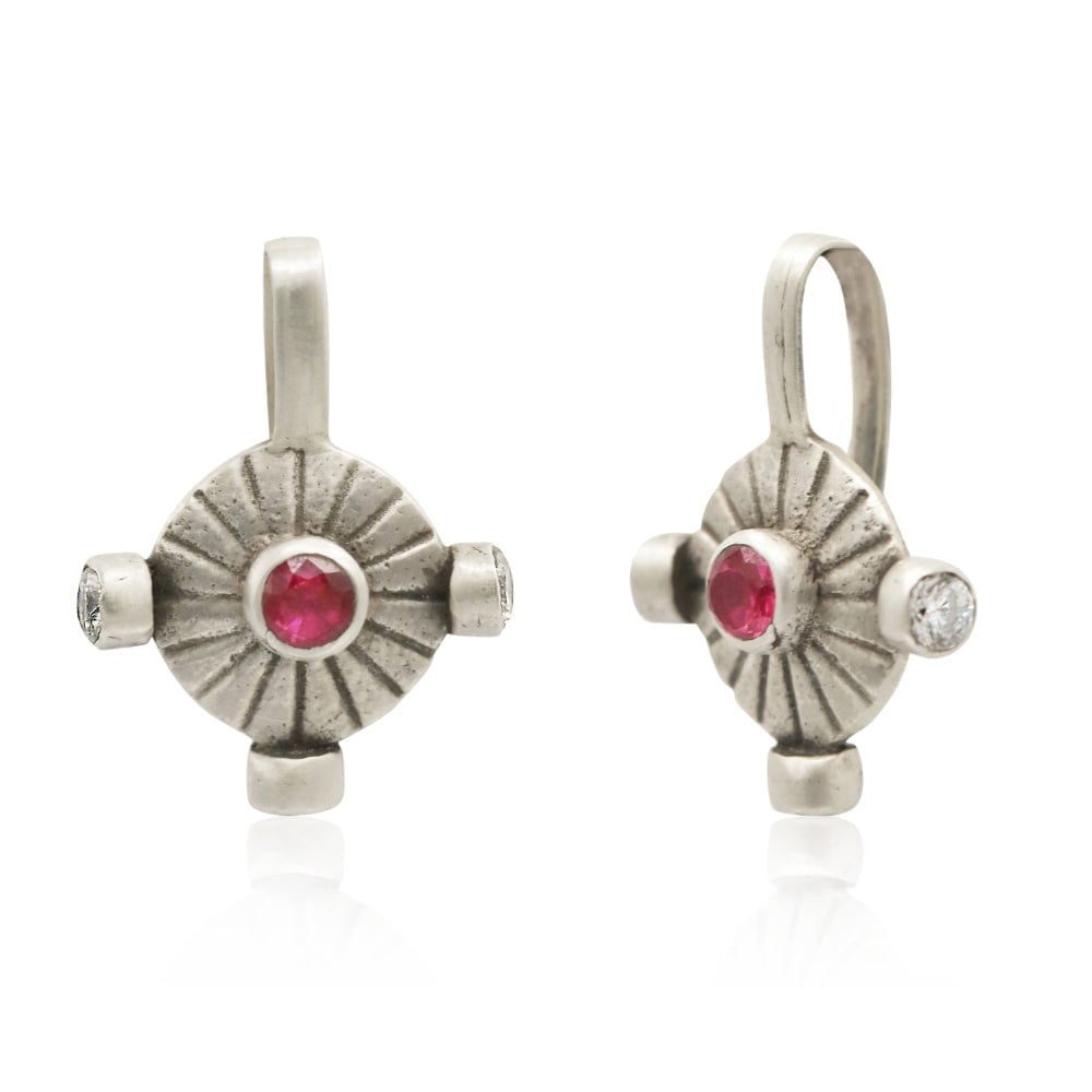 Vishnu Chakra Pure 925 Silver Ear clips