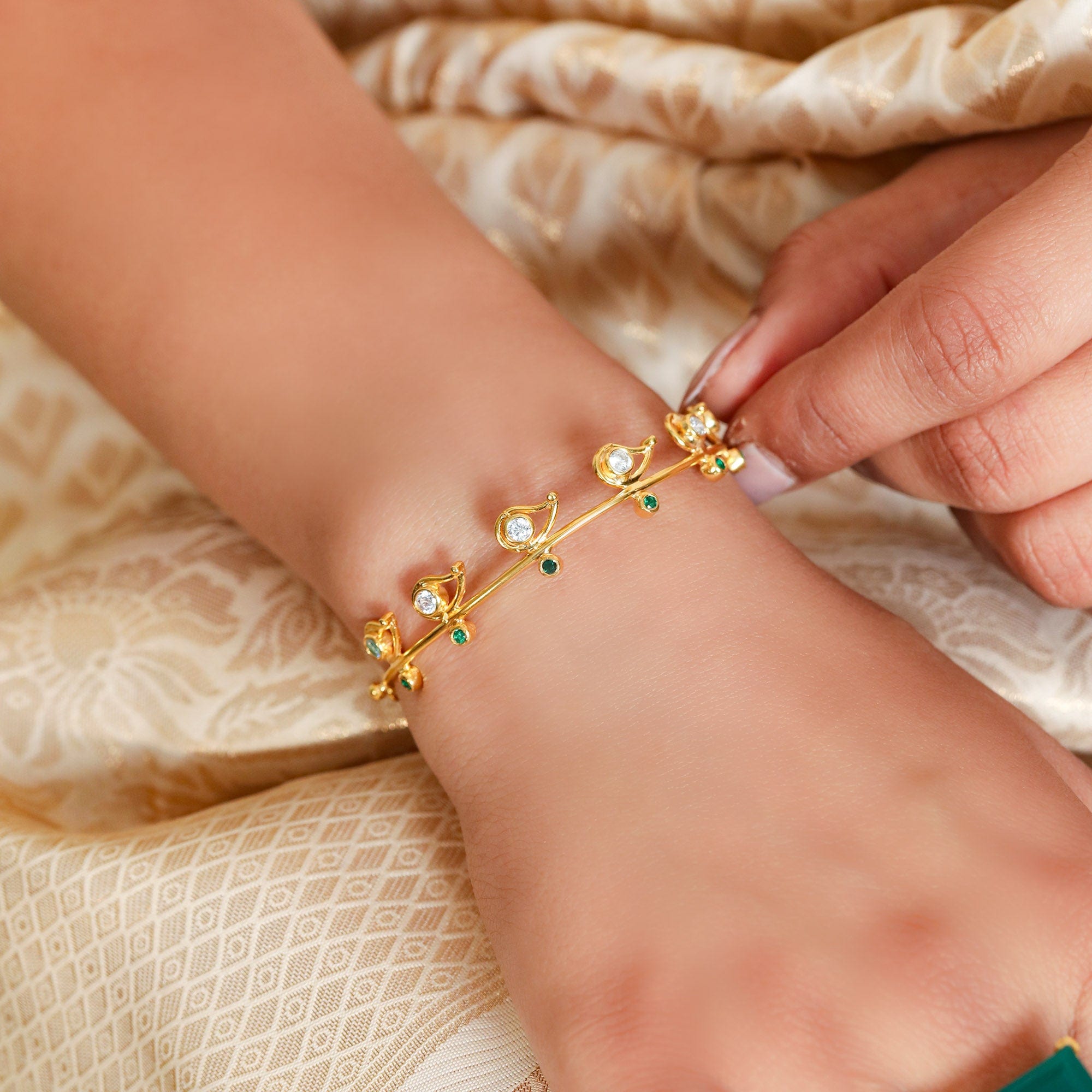 Silver Zircon Bangle