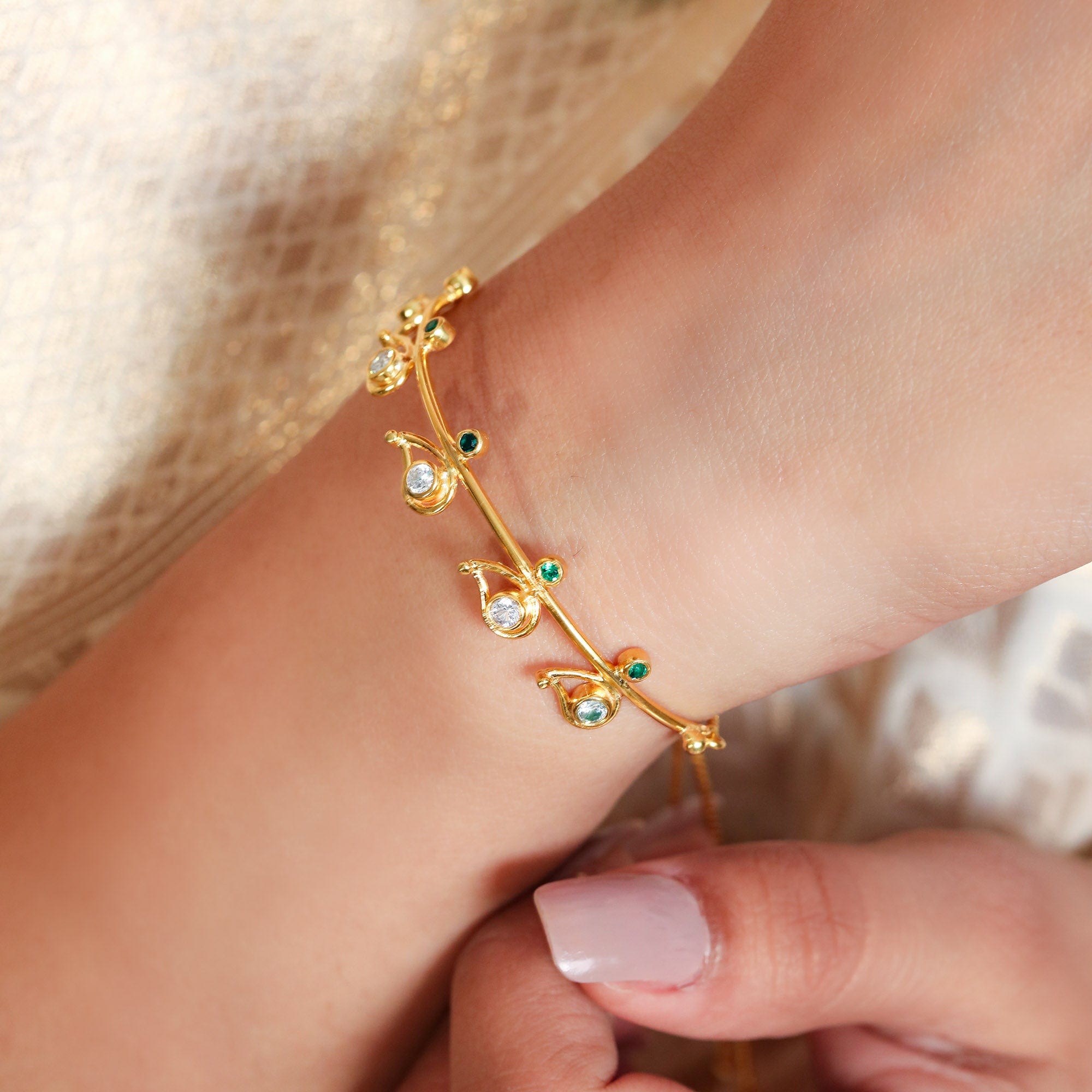 Silver Zircon Bangle