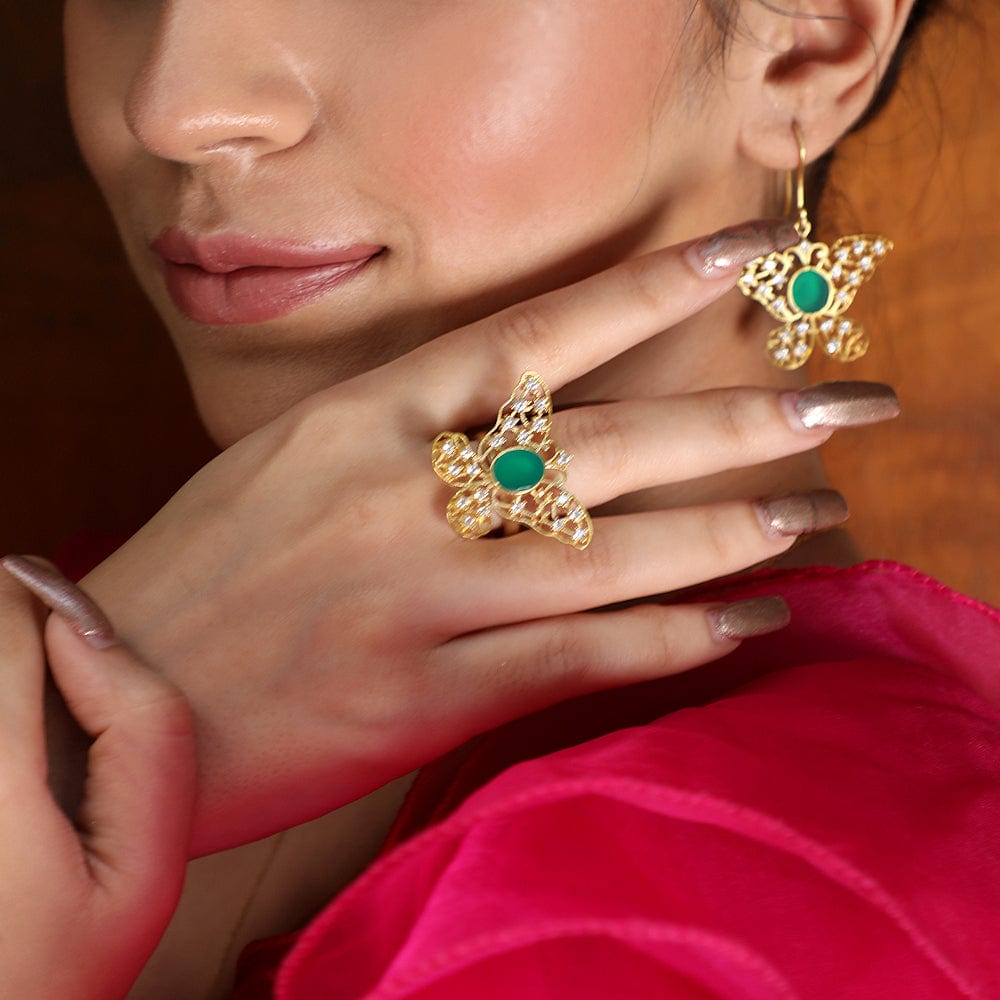 92.5 silver charming butterfly ring