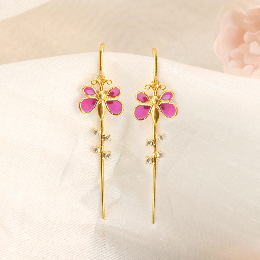 Hanging Butterfly Silver 92.5 Needle Ear Cuff