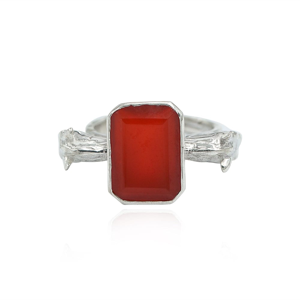 SITAYAN Silver Ashwamedh Red ring