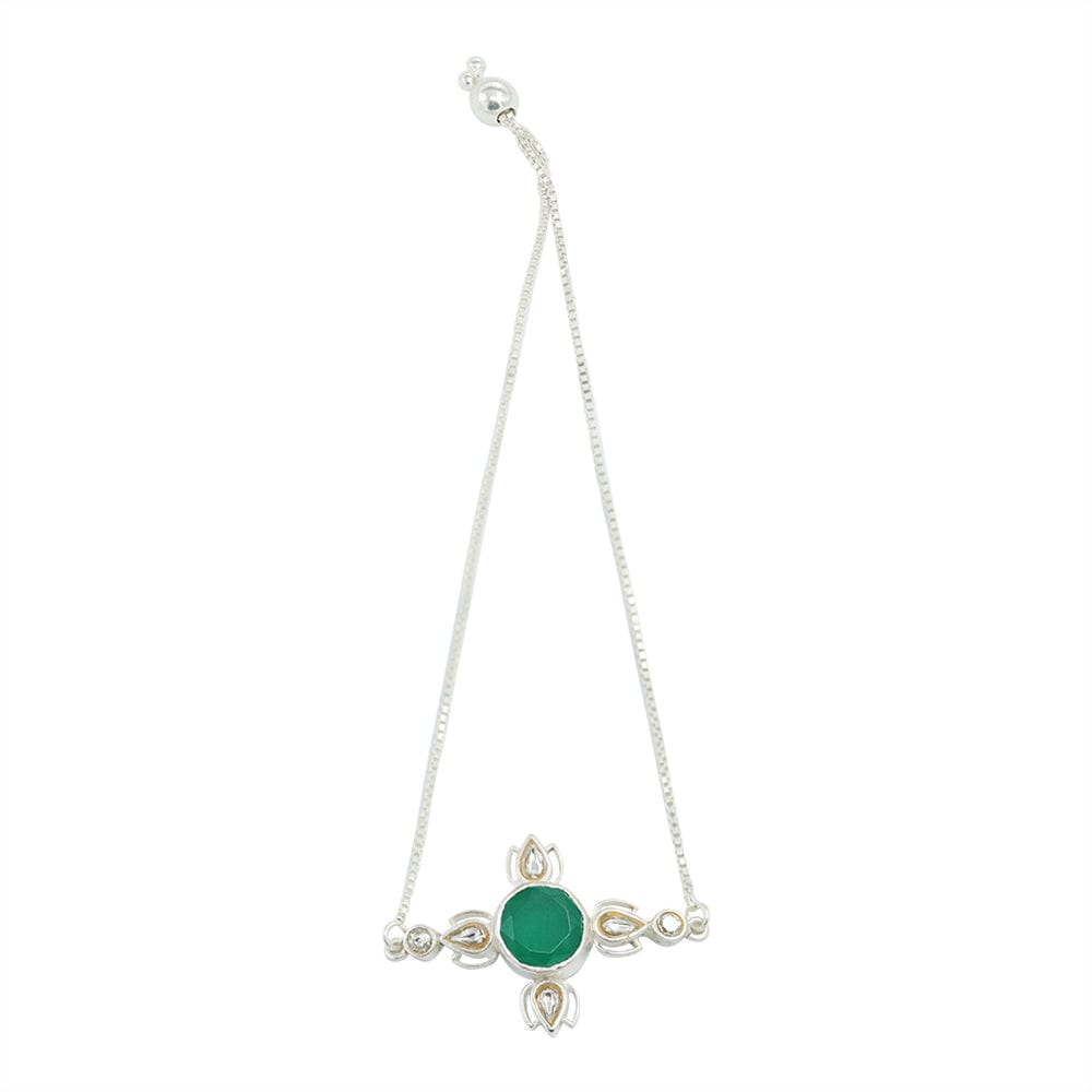 Silver 92.5 Sitayan Green Bracelet