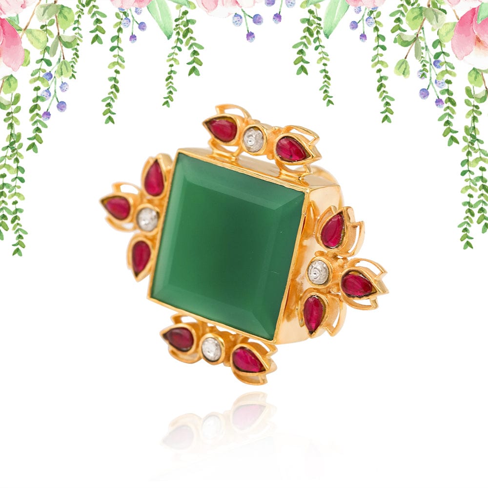 SITAYAN Green Statement Ring