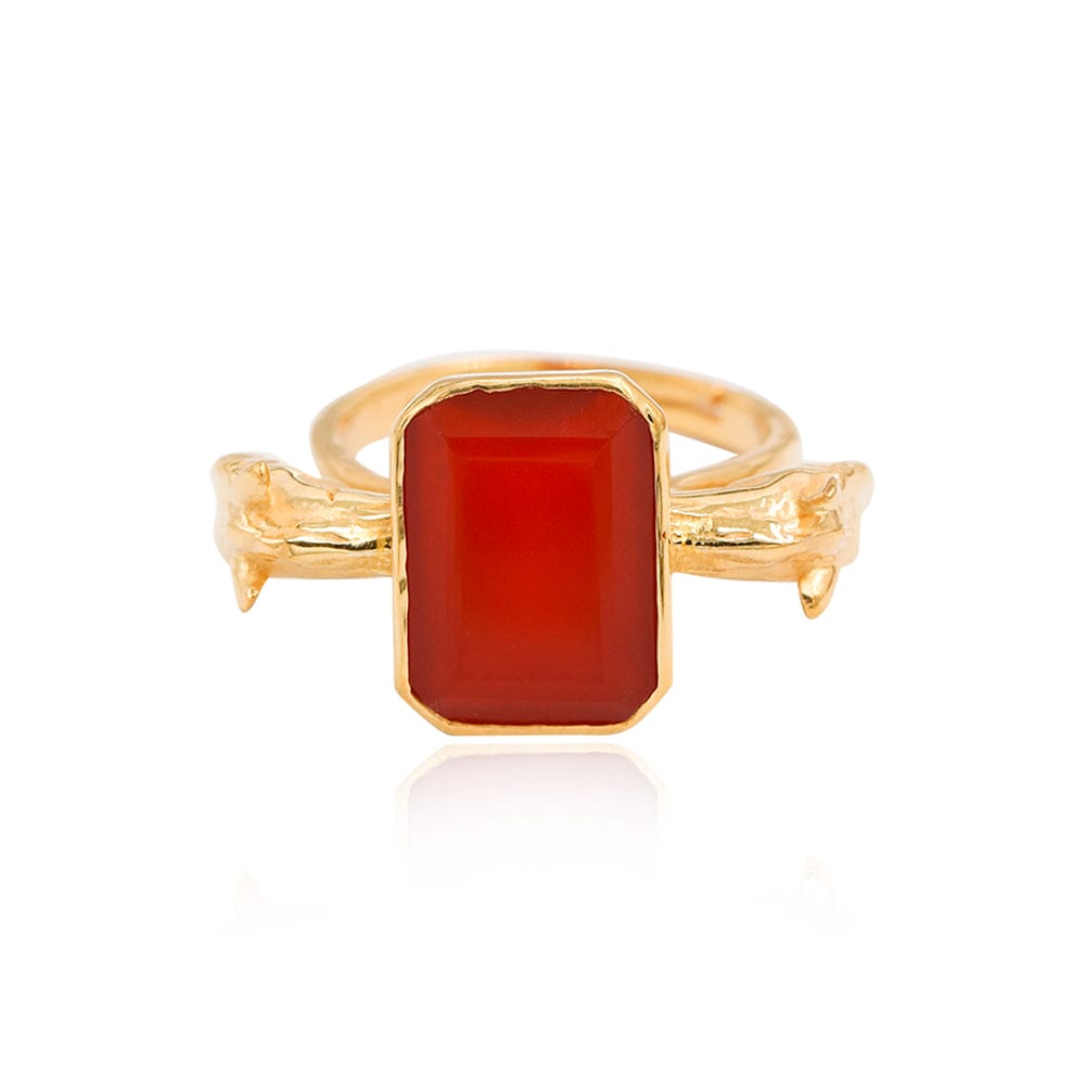SITAYAN Silver Ashwamedh Red ring