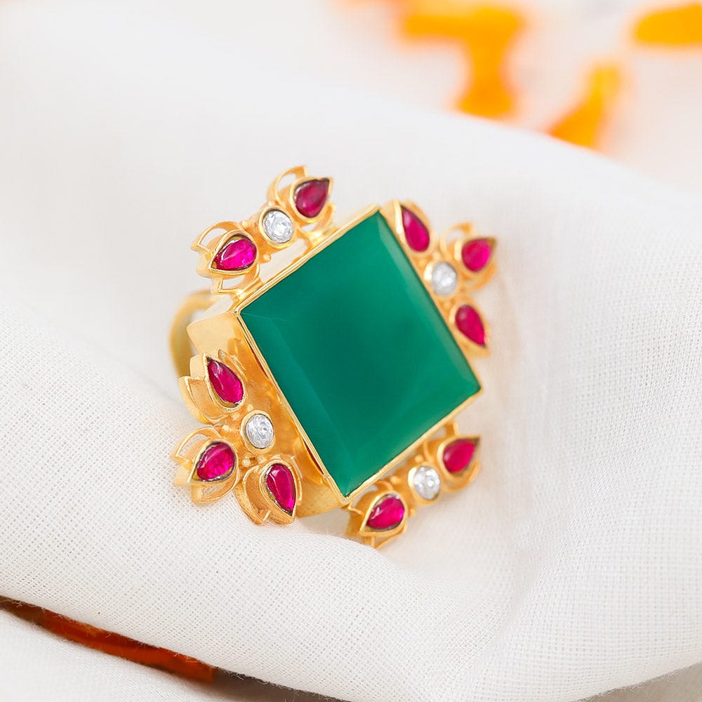 SITAYAN Green Statement Ring