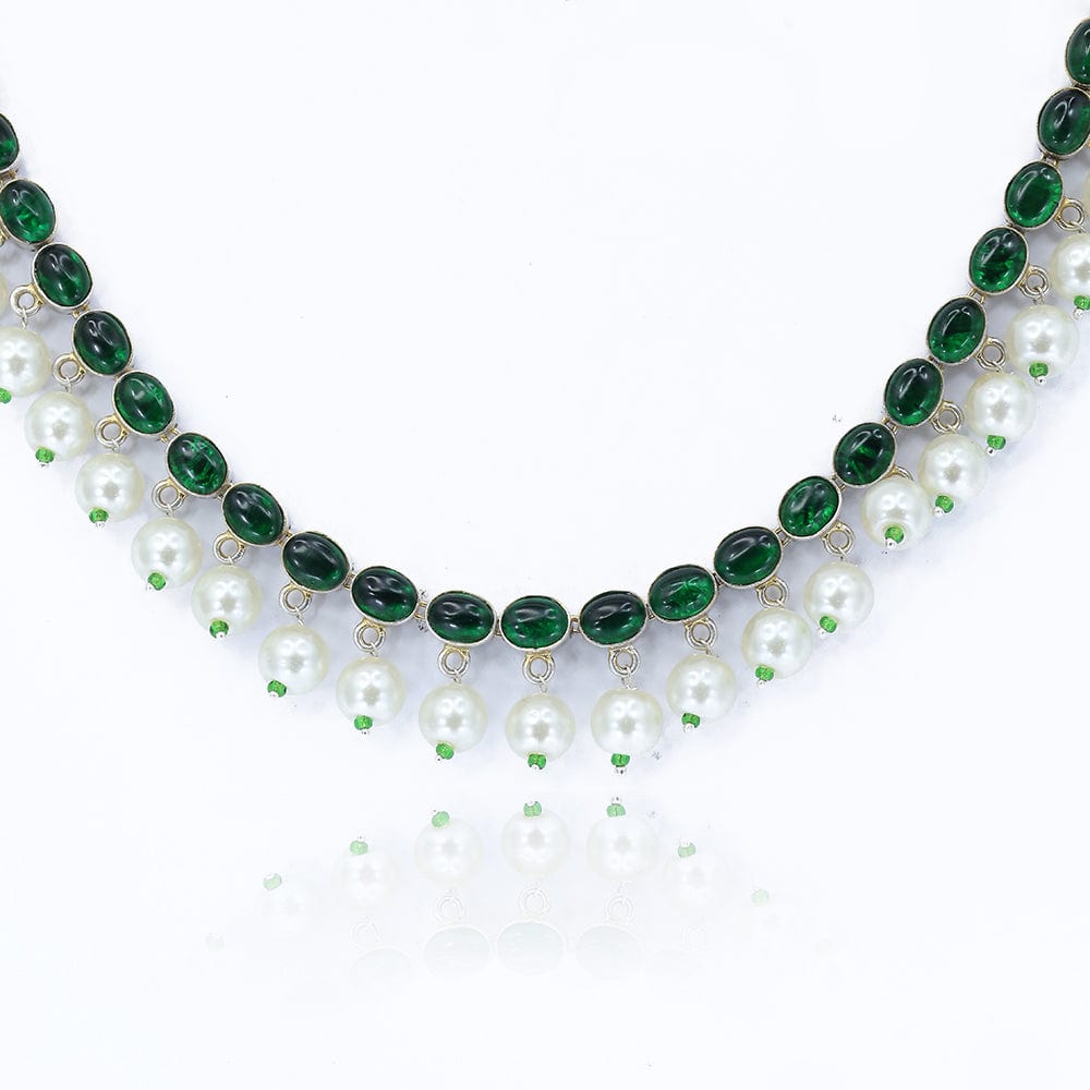 Gold Plated Green Spinel Necklace Necklaces - By Unniyarcha - Original Manufacturers of Silver Jewelry, Gold Plated Jewellery, Fashion Jewellery and Personalized Soul Bands and Personalized Jewelry