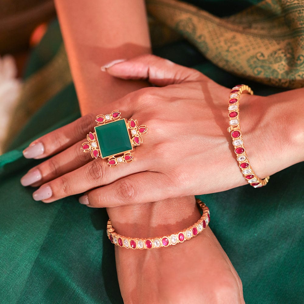 SITAYAN Green Statement Ring