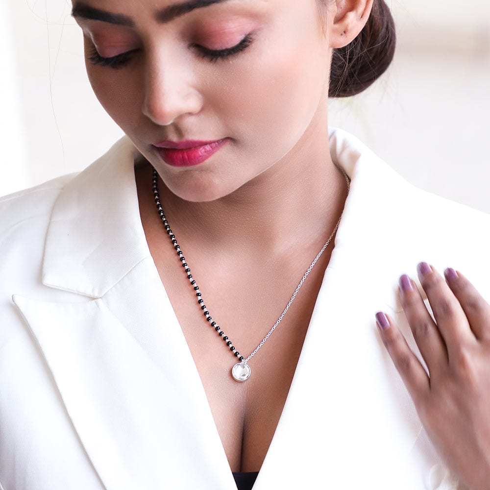 SILVER EXQUISITE MANGALSUTRA NECKLACE