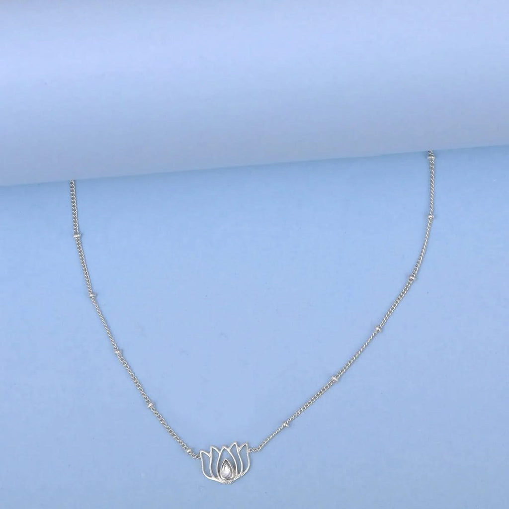 Single Lotus 92.5 Sterling Silver Anklet