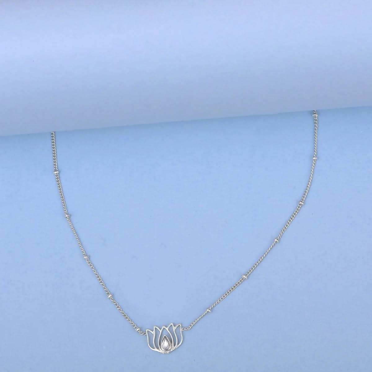 Single Lotus 92.5 Sterling Silver Anklet