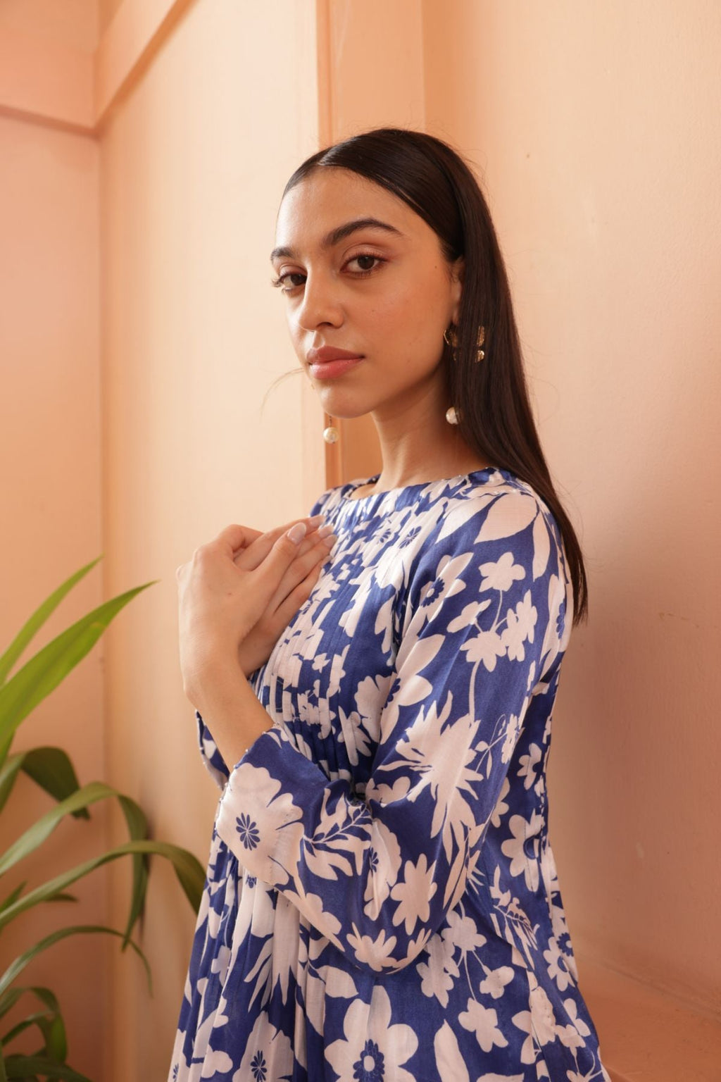 Flamingo Kurta - Oasis Blue Print