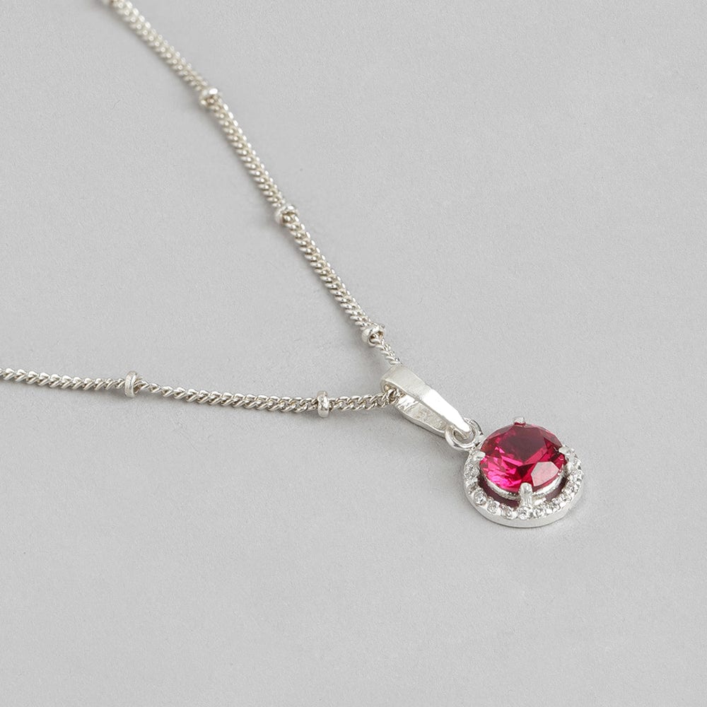 92.5 Silver Crimson Necklace