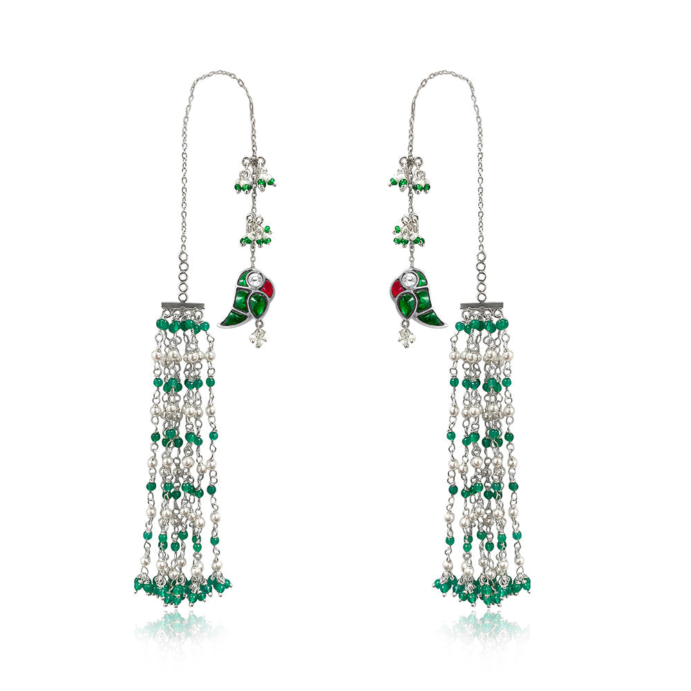 Mithu Dreamy Danglers Silver Earrings