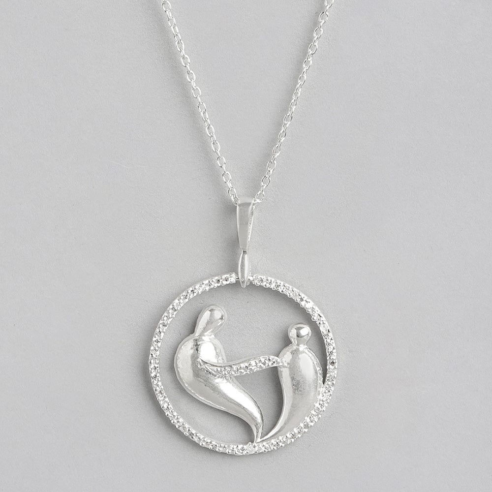 silver love birds necklace