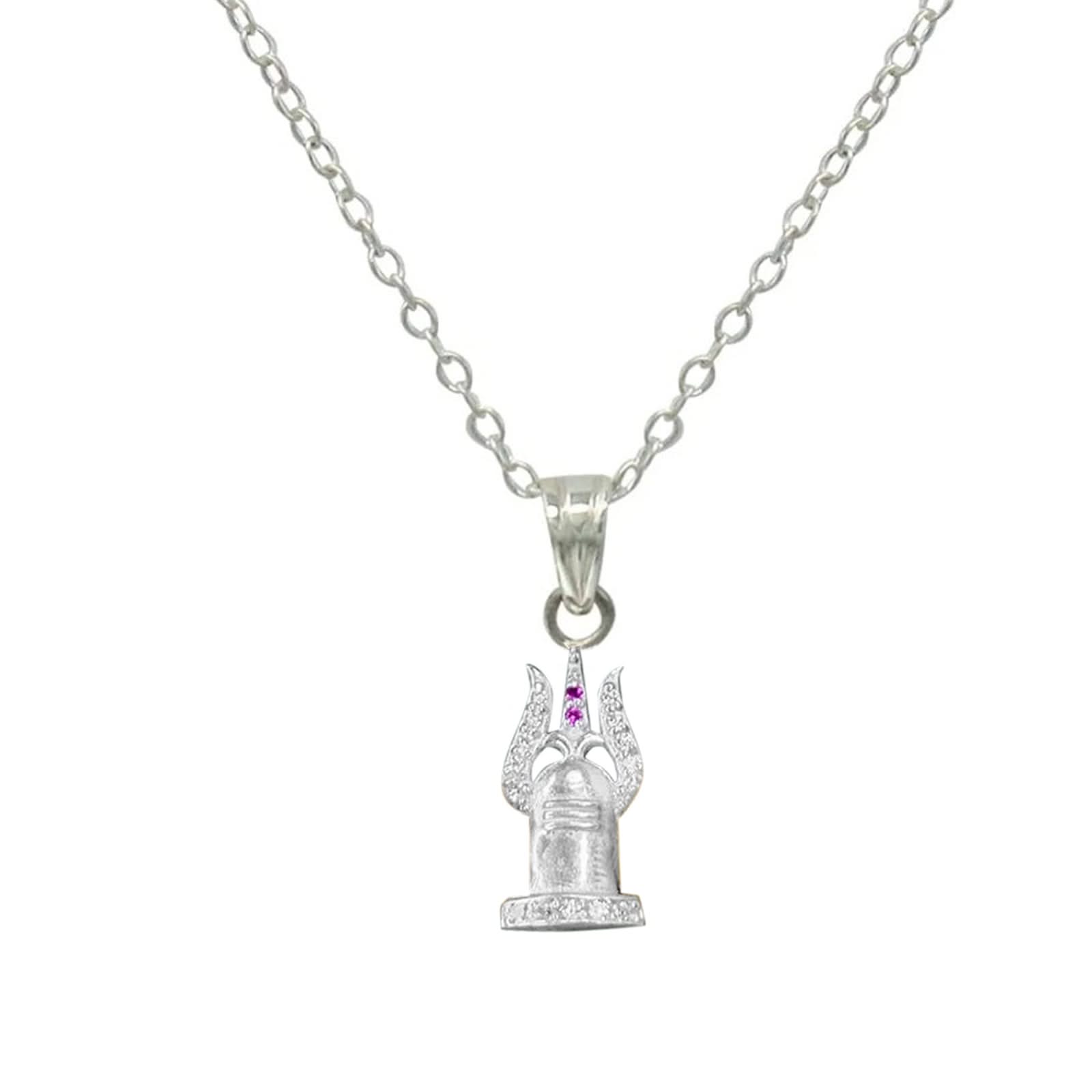 92.5 silver Shivling necklace
