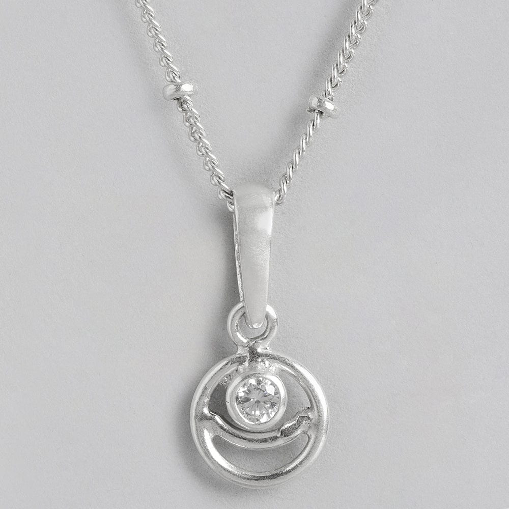 92.5 Silver White Spiral Necklace