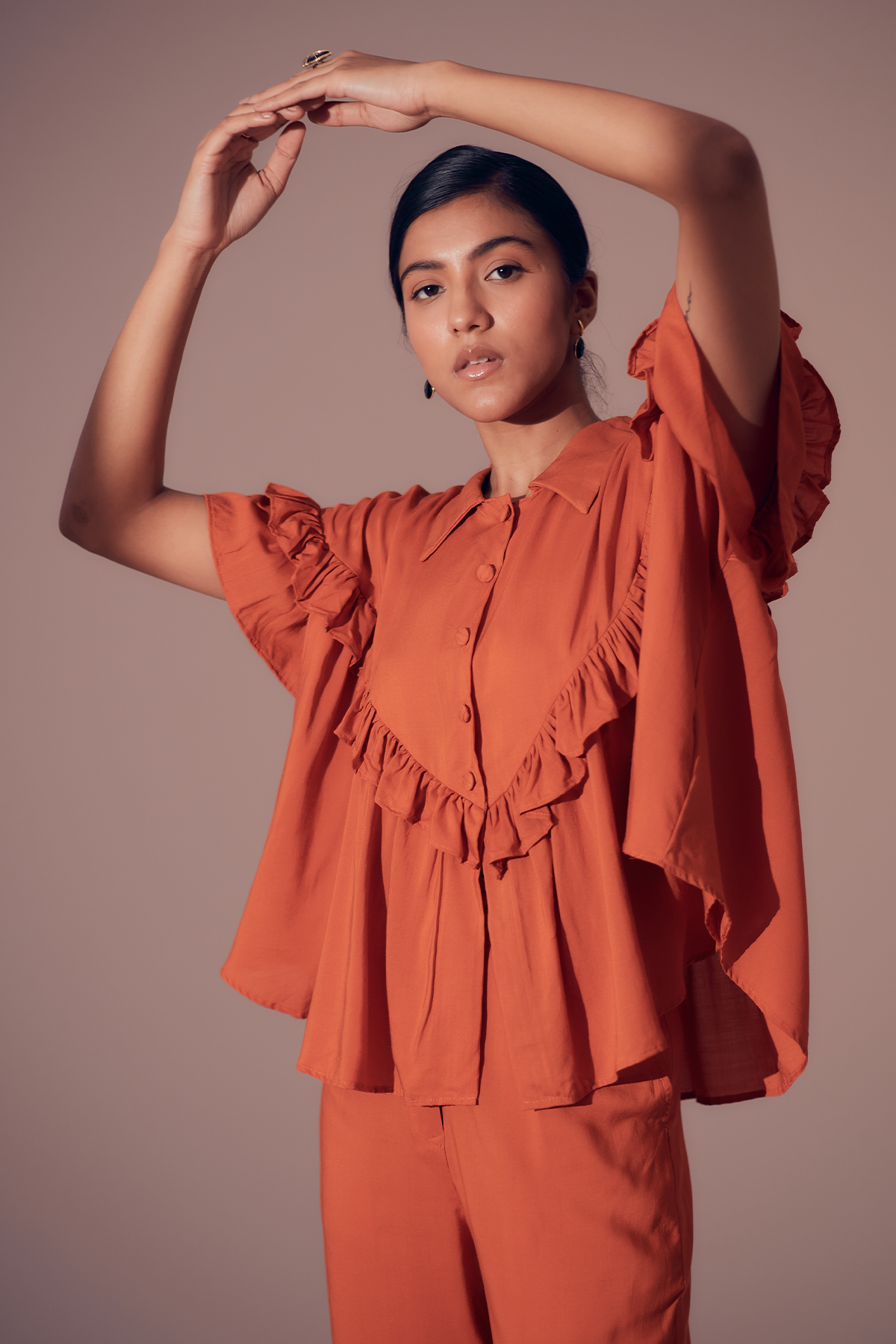 Leo Co-Ord set - Sunset Orange (Set of 2)
