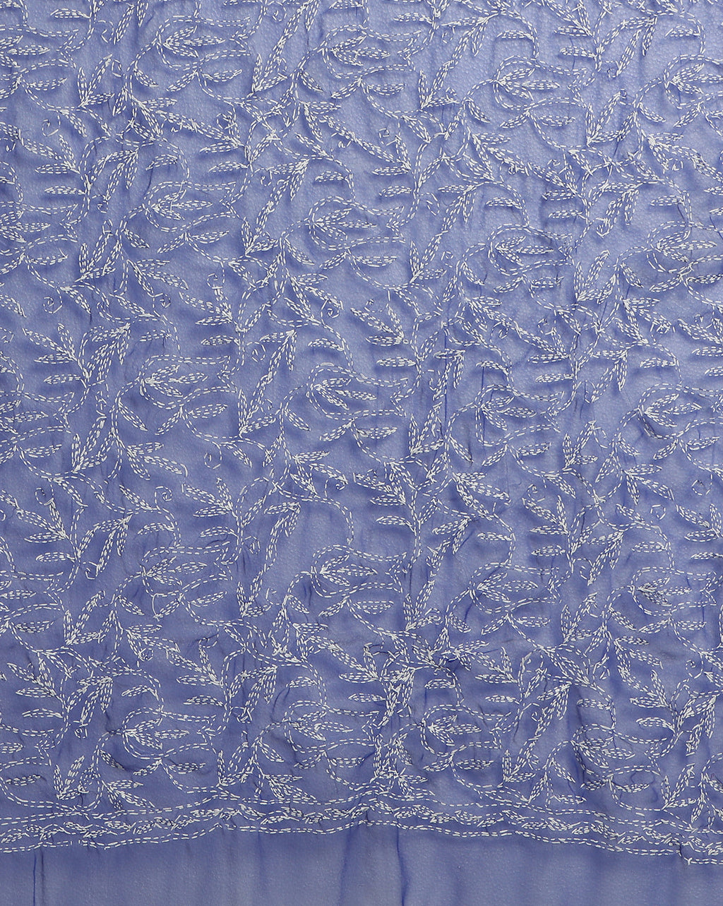 Georgette Handcrafted Tepchi work Blue Saree-Indiehaat