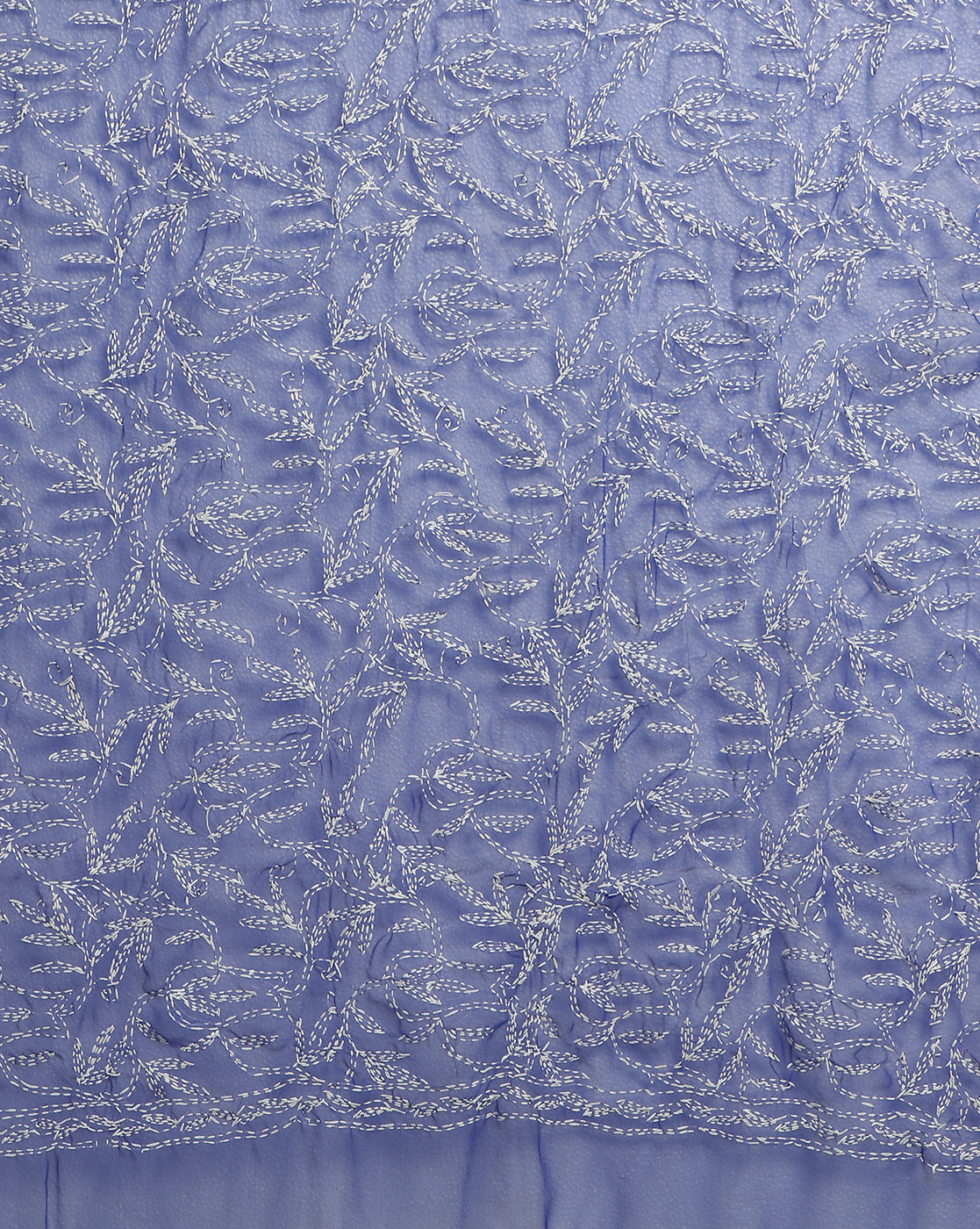 Georgette Handcrafted Tepchi work Blue Saree-Indiehaat