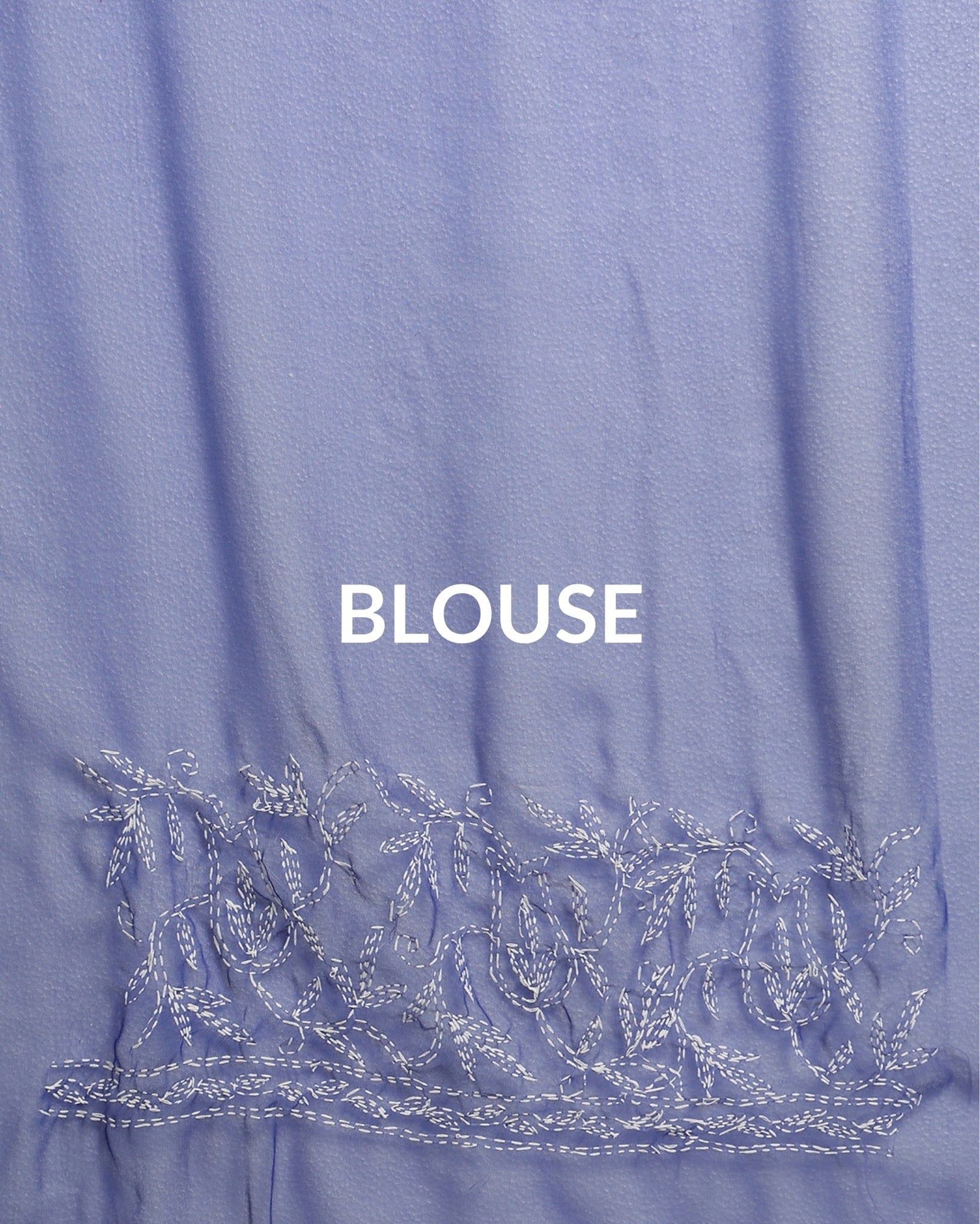Georgette Handcrafted Tepchi work Blue Saree-Indiehaat