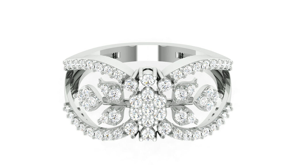 92.5 silver zircon paisley ring