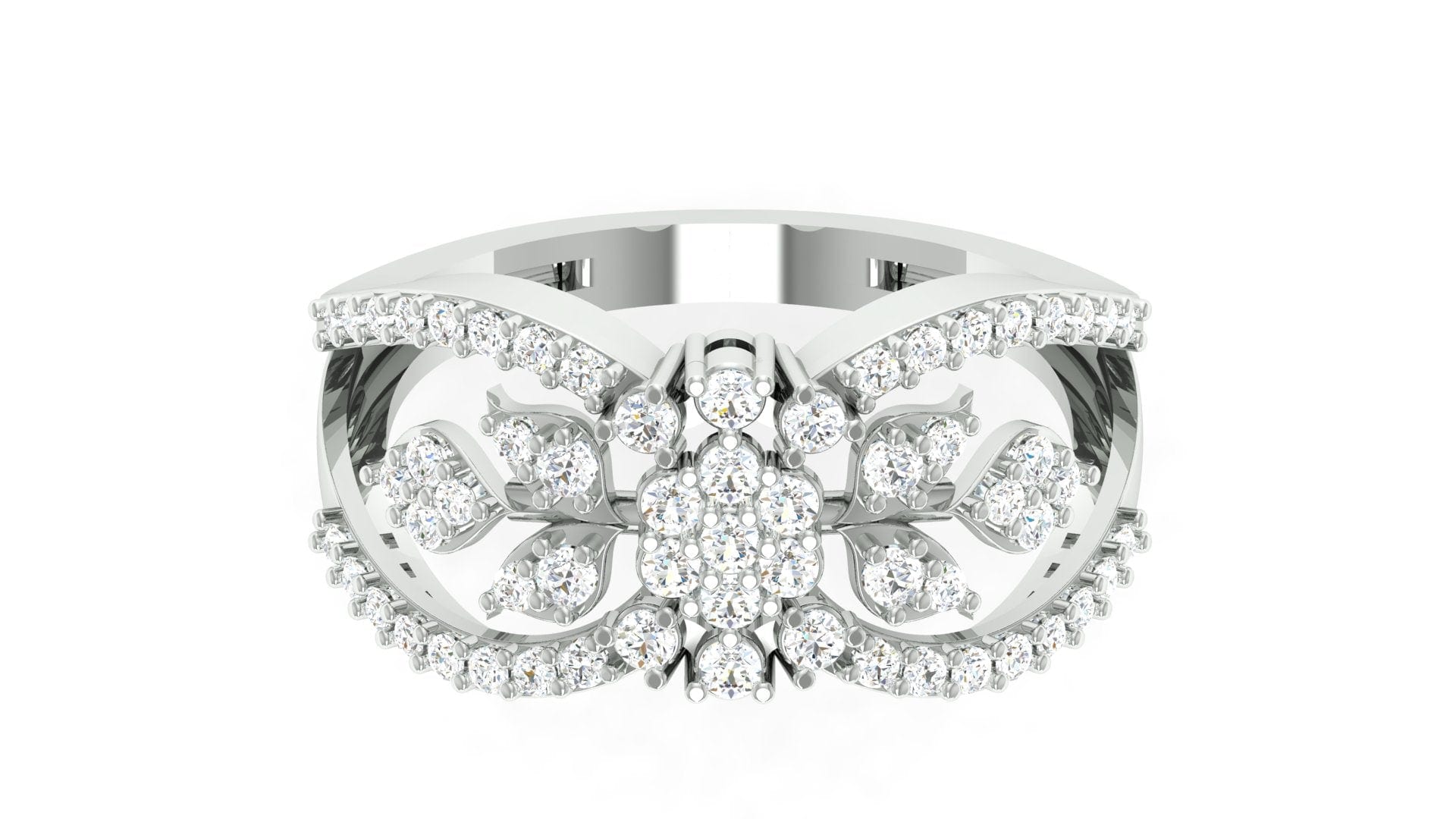 92.5 silver zircon paisley ring