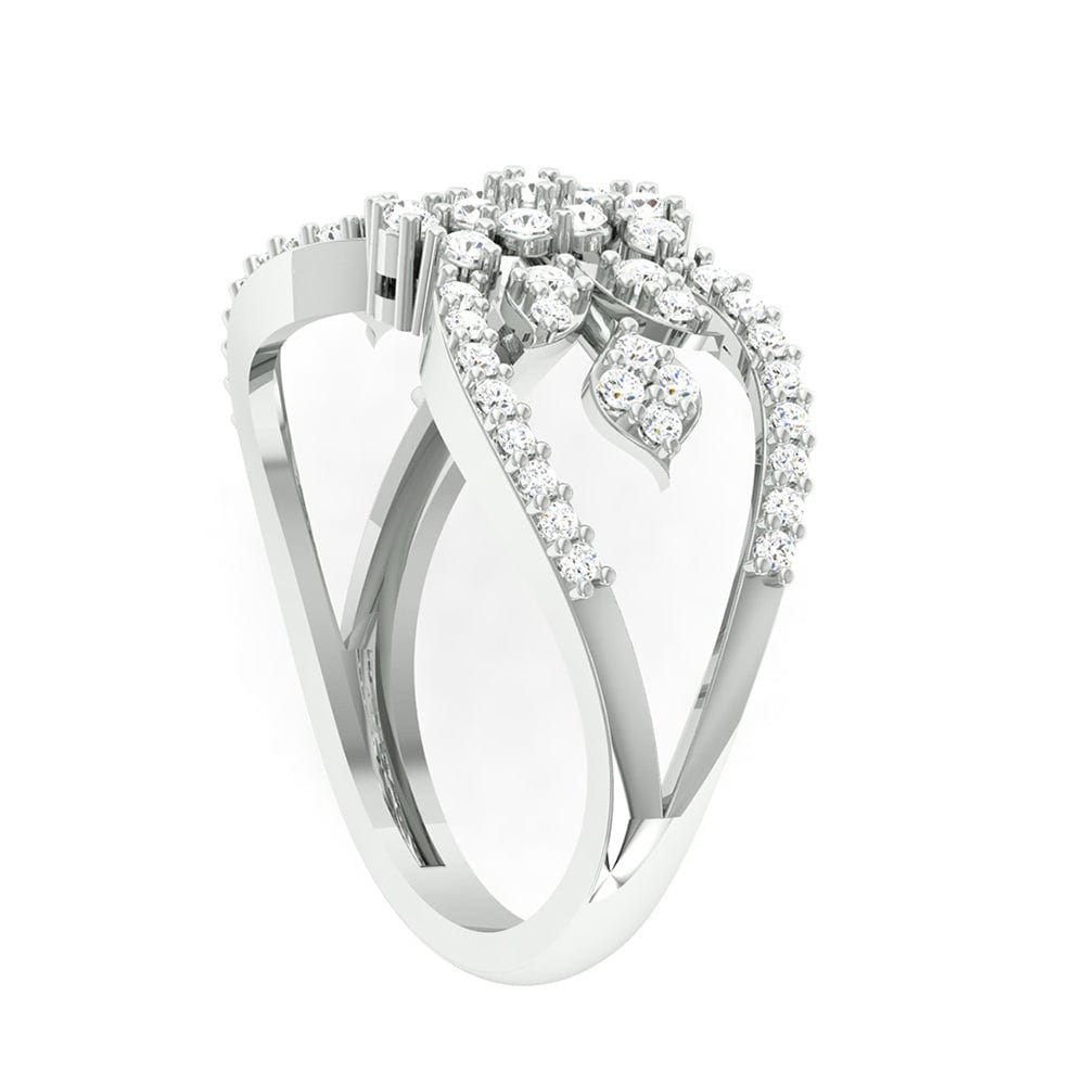 92.5 silver zircon paisley ring