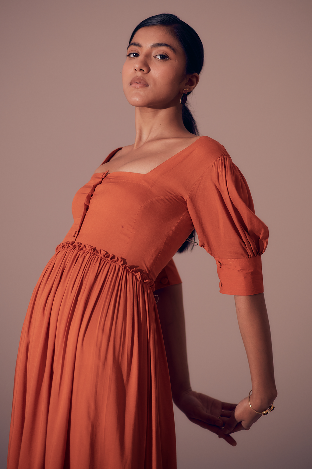 Ibiza Flowy Dress - Sunset Orange