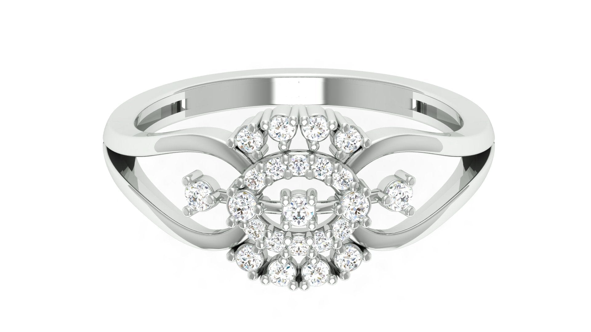 92.5 silver zircon swirl ring