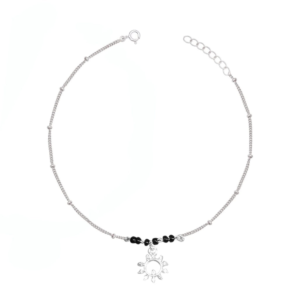 92.5 Single Sterling Silver sun flame anklet