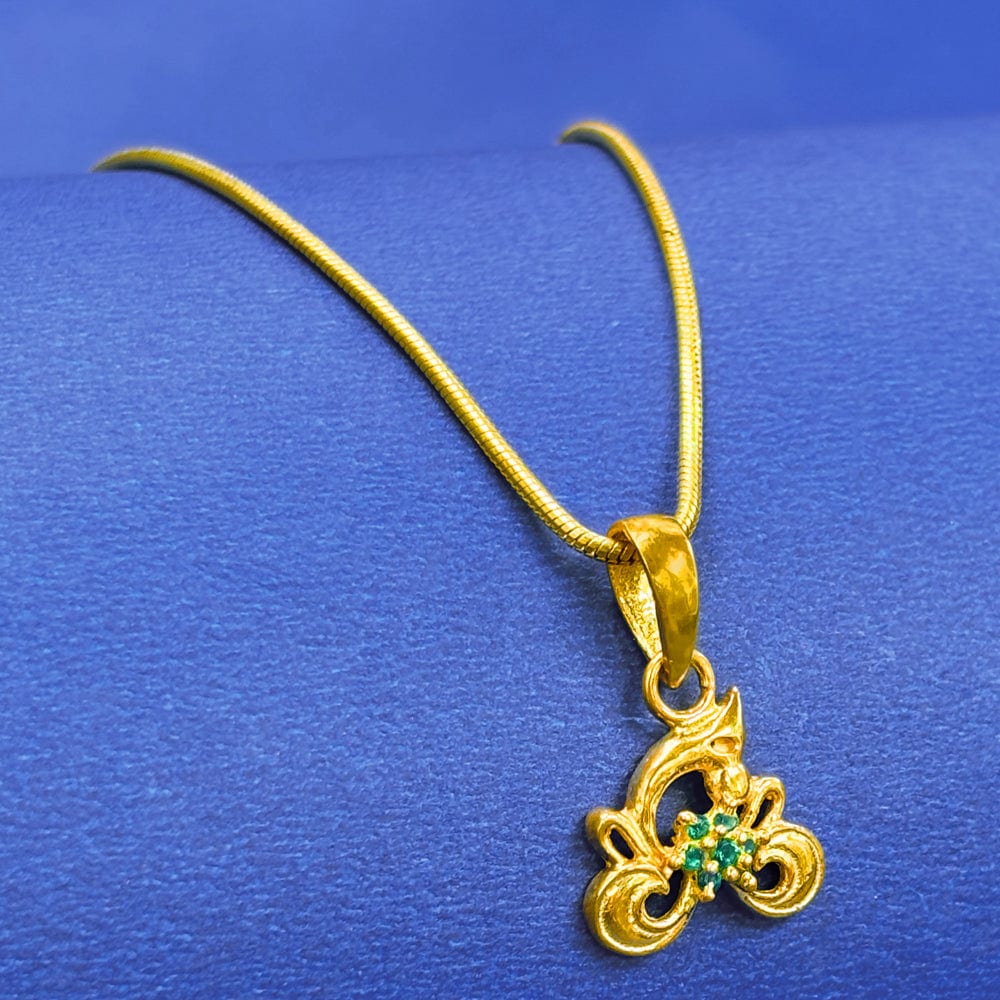 92.5 Sterling Silver Ganesha Charm Pendant and Chain