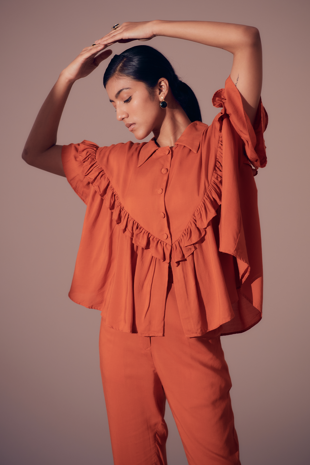 Leo Co-Ord set - Sunset Orange (Set of 2)
