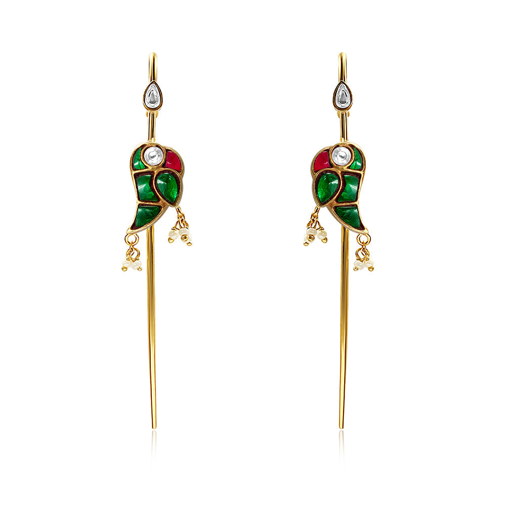 Mithu Silver 24k Gold Plated Needle Earcuff
