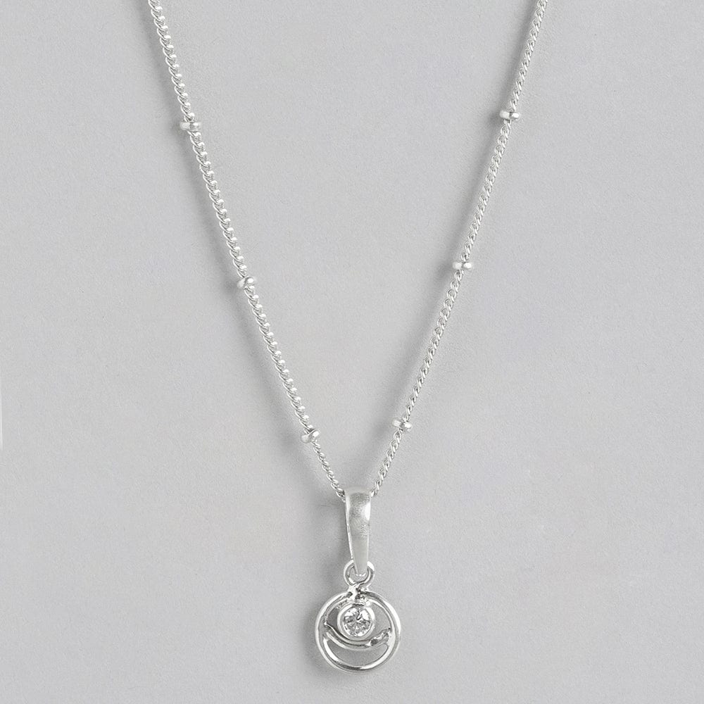 92.5 Silver White Spiral Necklace