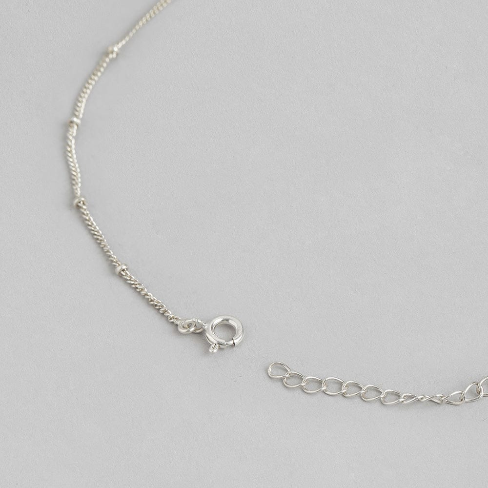 92.5 Silver White Kundan Flower Necklace