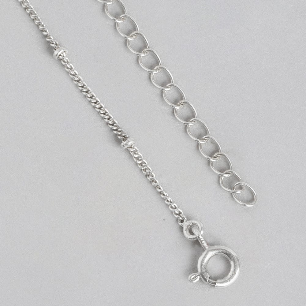 92.5 Silver Round Zircon Necklace
