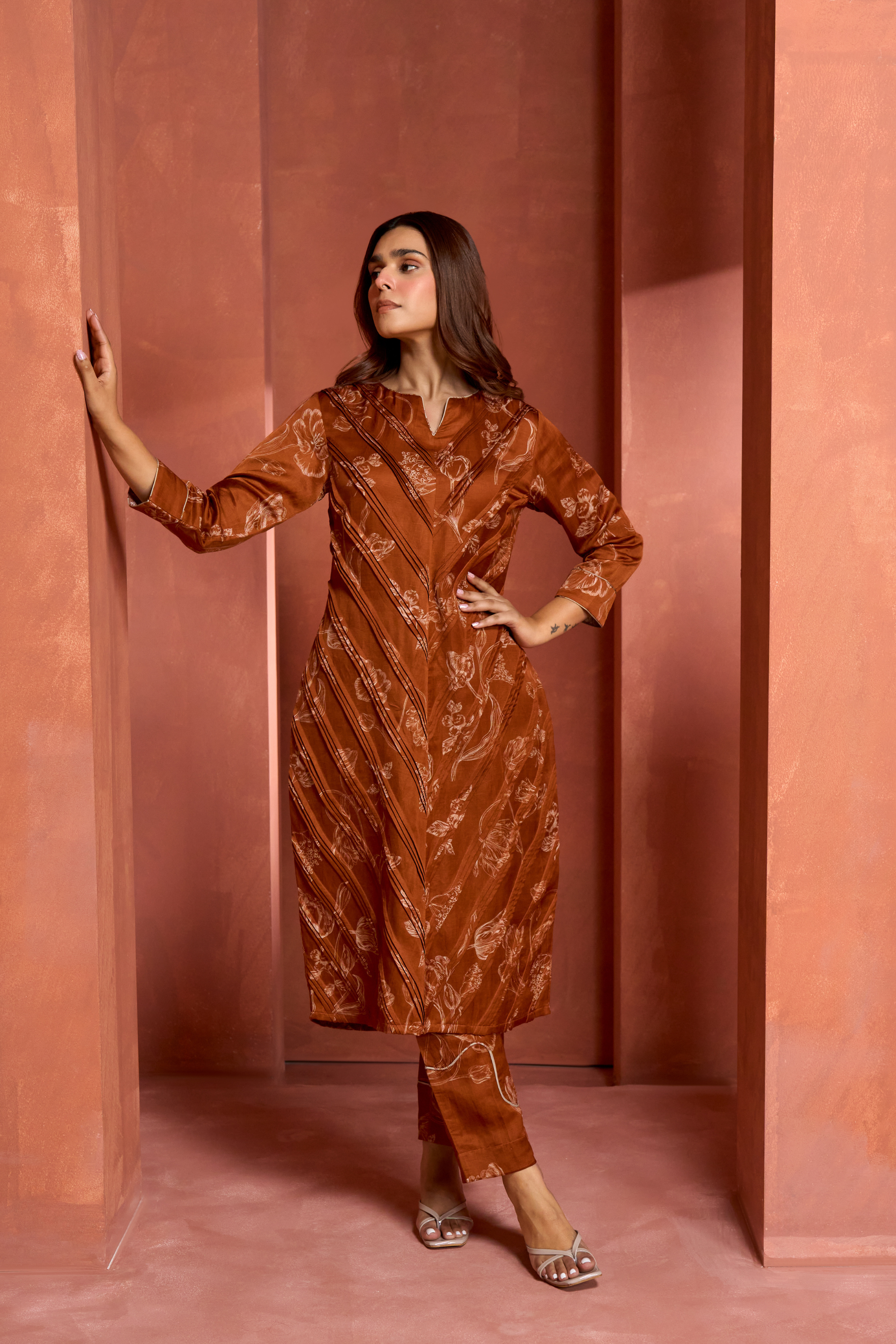 Tangerine Kurta Set