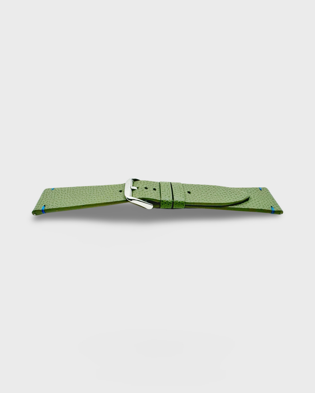 PISTACHIO IN BLUE STITCH__INTRO STRAP - FOR QUARTZ, MECHANICAL & SMART WATCHES [Duo Stitch in Italian Epsom Leather] HEllO