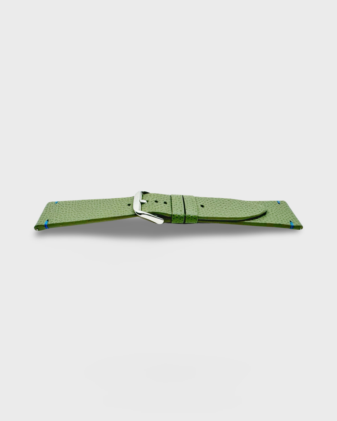 PISTACHIO IN BLUE STITCH__INTRO STRAP - FOR QUARTZ, MECHANICAL & SMART WATCHES [Duo Stitch in Italian Epsom Leather] HEllO