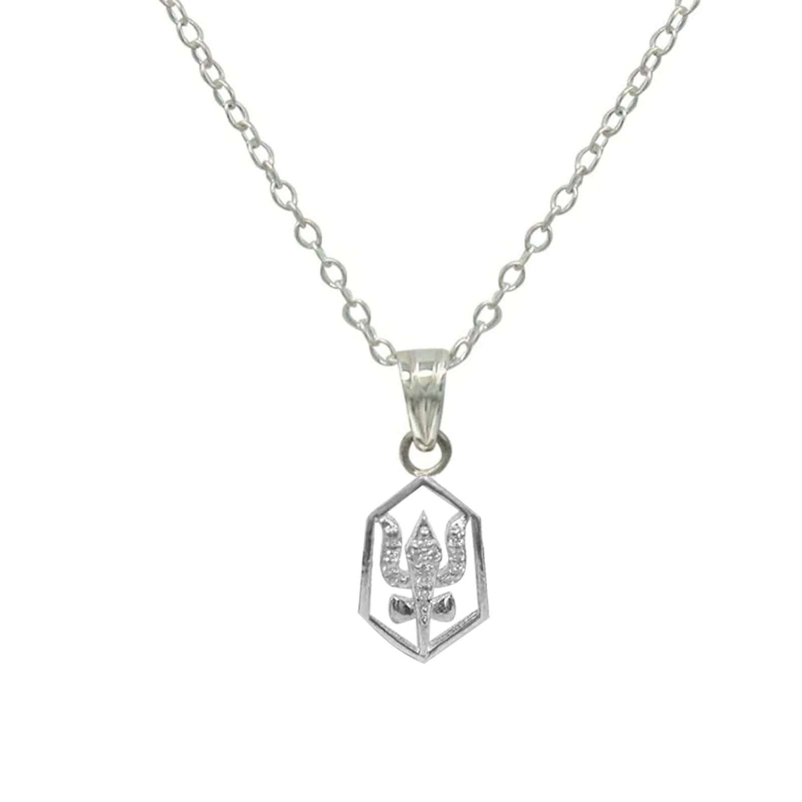 92.5 Silver Trishul necklace