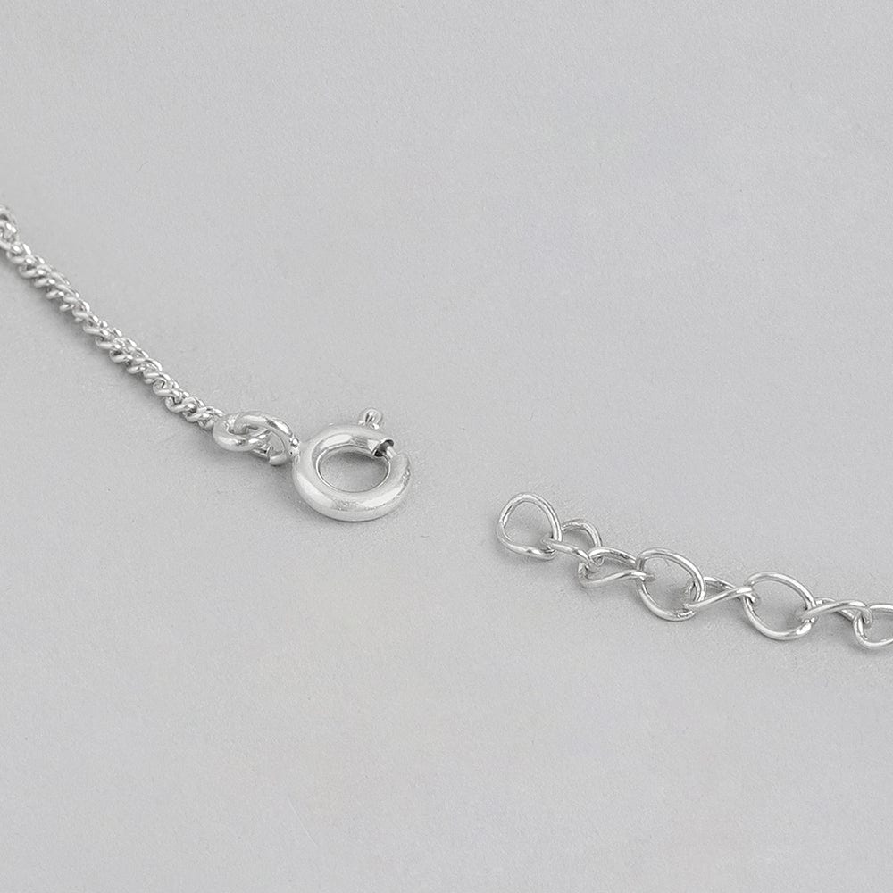 92.5 Silver White Zircon Loop Necklace