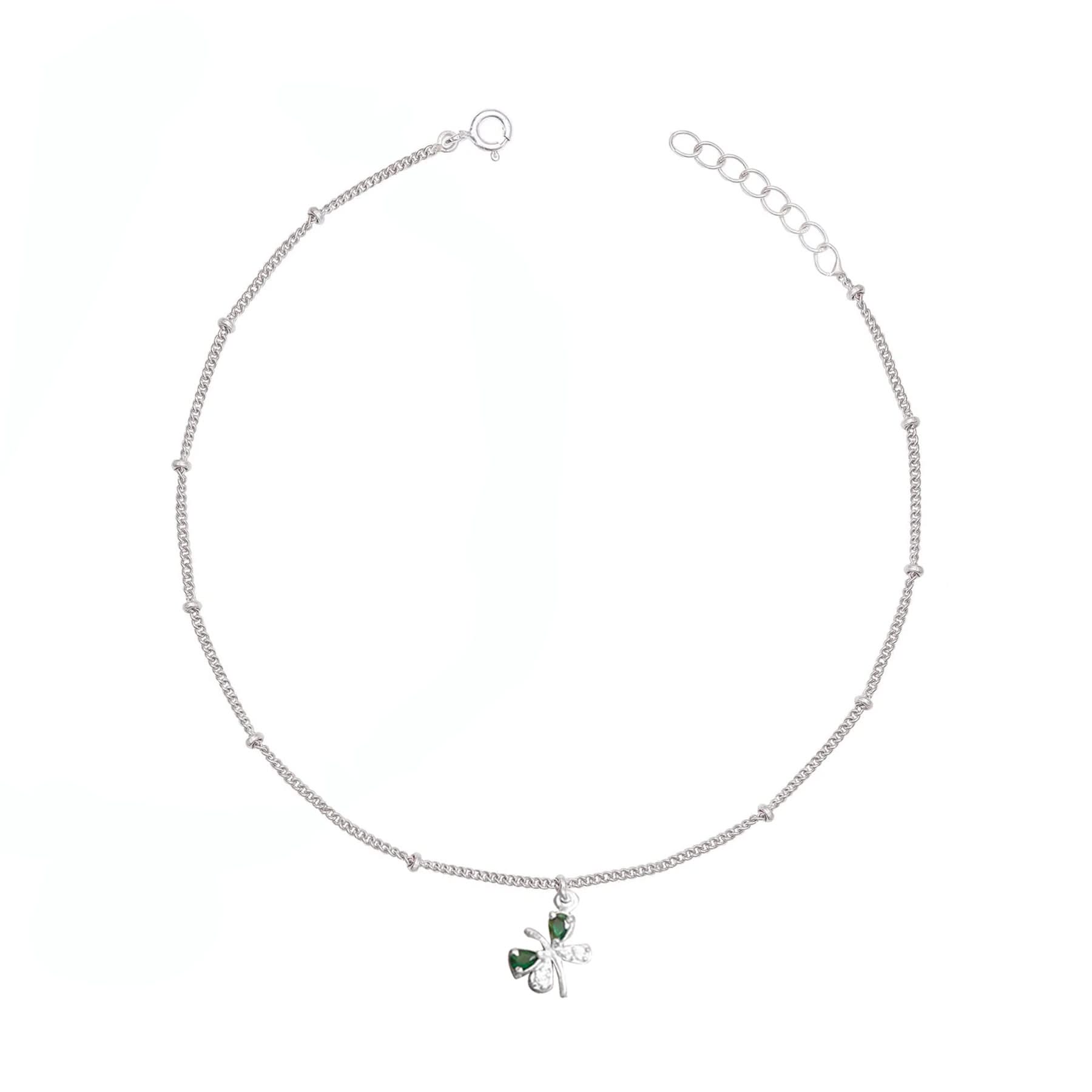 92.5 Single  Sterling Silver Butterfly charm anklet