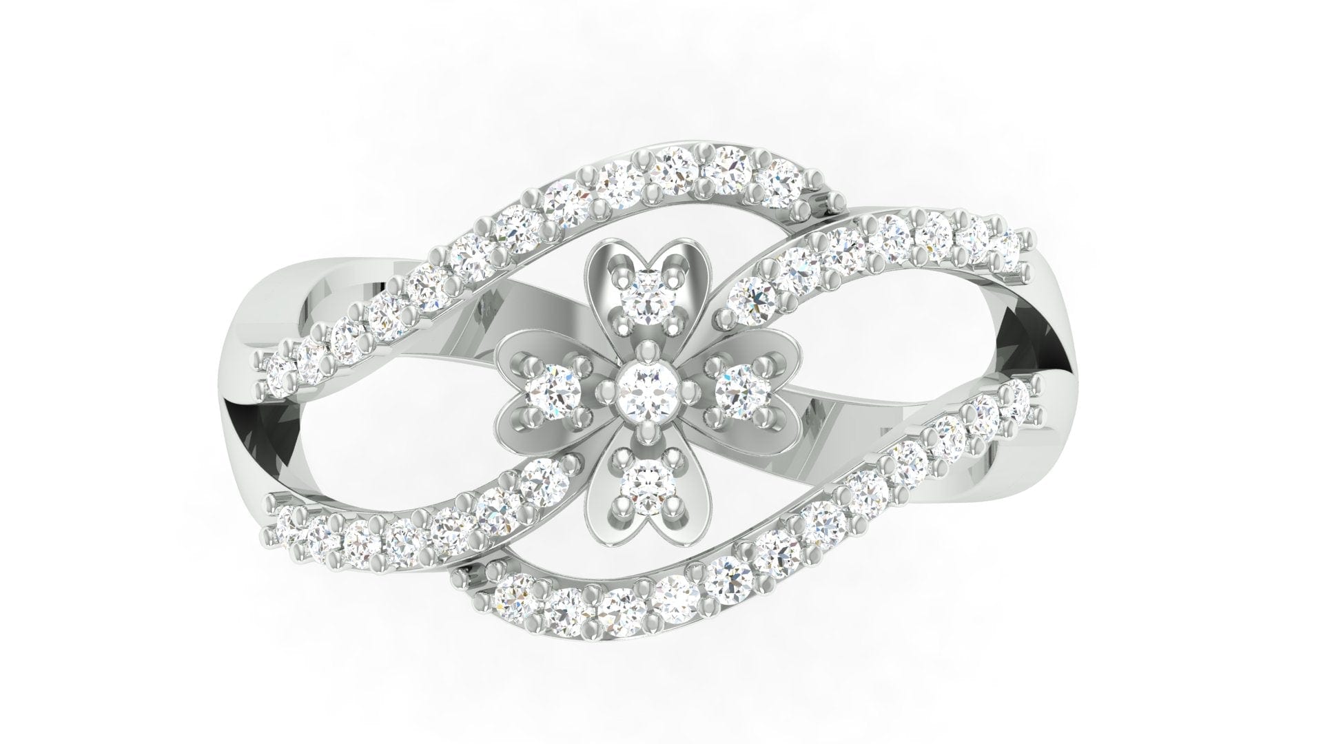 92.5 silver zircon swirl ring